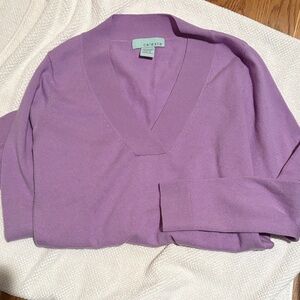 Celeste Purple cashmere V-Neck Women's Sweater